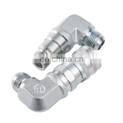 High pressure 90 degrees push in ISO16028 bsp threaded hydraulic quick release coupling