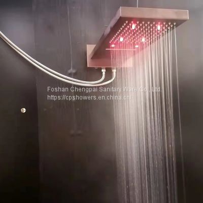 shower head with waterfall rainfall  stainless steel bathroom shower system