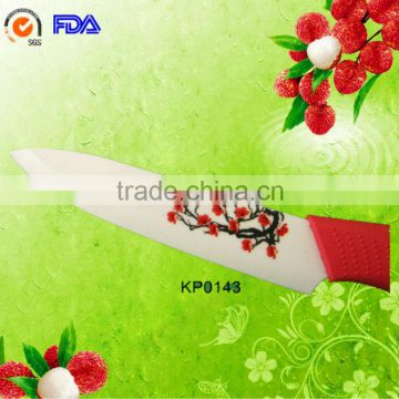 hot selling elegant patterned flower ceramic knife