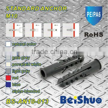 M10 Self-drilling Dry Wall Ribbed Universal Plastic Anchor