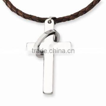 Cross polished pendant jewelry for man gift