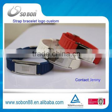 Fashion bio strap silicone titanium bracelet with custom logo hot jewerly trends 2016