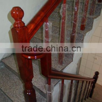 Red oak handrail teak wooden newels