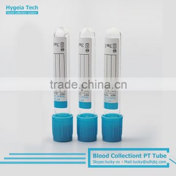 Factory direct supply disposable light blue top blood collection tube
