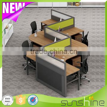 KU-SK6 Modern And Practical Office Use Office Workstation For 4 People With Pedestal