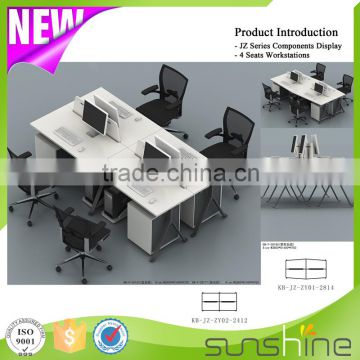 Sunshine Factory Wholesale Price Office Furniture Workstations 4 Seats Desk In Set
