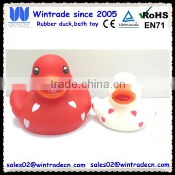Small medium duck with pvc heart duck toy
