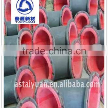 Wear resistant rubber lined round steel elbow manufacturer