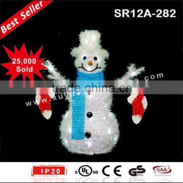 Battery operated white lighted led snowman