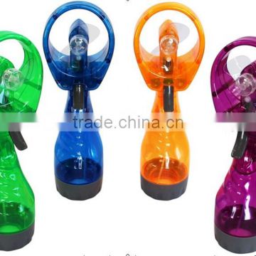promotion gift mini portable fan with water spray funtion battery charger fan/water cooler fan