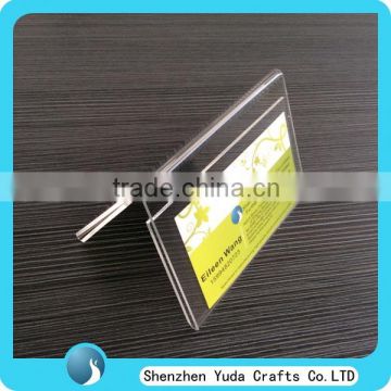 V Shape High Clear Acrylic Business Card Sign Holder Tabletop Custom Sign Holder