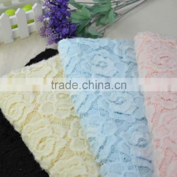Four color brushed spande lace fabrics