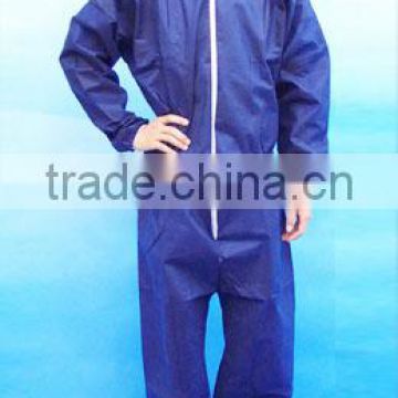 Hot pp non-woven hooded disposable safety coverall working clothes