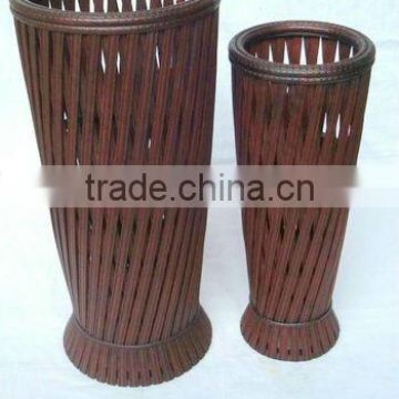 Bamboo flower pot, wooden flower pot.
