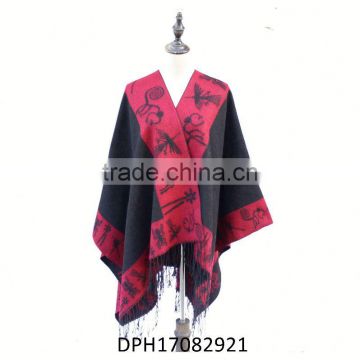in stock lady winter warm types of ponchos For Christmas