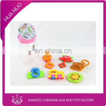 Hot sale promotion plastic baby rattle squeaky toy
