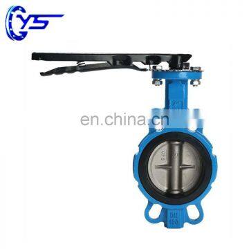 Epoxy Resin sprayed Blue PN6 DN25 DN500 Butterfly Valve With Handle