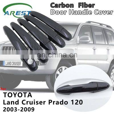 for Toyota Land Cruiser Prado 120 J120 L120 2003 2004 2005 2006 2007 2008 2009 Carbon Fiber Door Handle Cover Trim Accessories