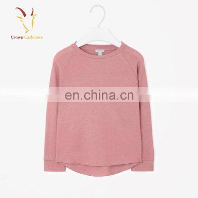 Girls' Cashmere Pullover Sweater Pink Plain Cashmere pullover sweater
