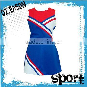 Custom made 100% polyester sublimation ladies striped cheerleading jersey