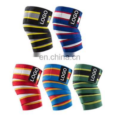 Customized Color Powerlifting Custom Weightlifting Knee Wraps For Compression Weight Lifting Knee Protection Wraps