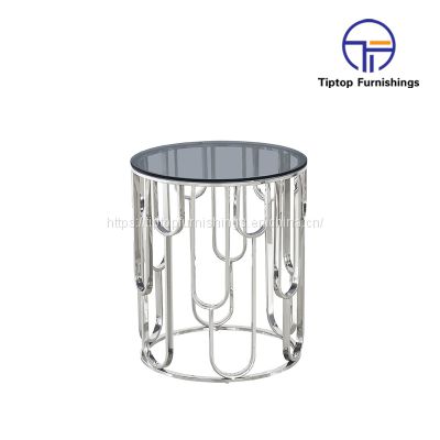 Luxury new design living room furniture stainless steel glass coffee table