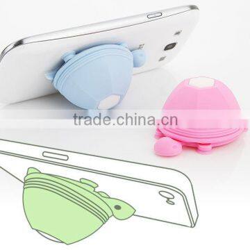 et silicon cell phone stand with earphone wrap mini sunction cups