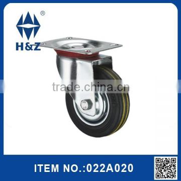 Industrial rubber wheel caster