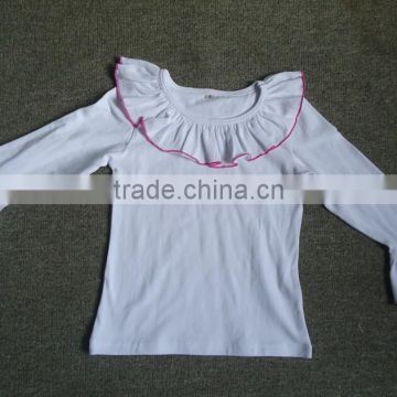 US kids wear wholesale distributor childs blank shirt ruffle