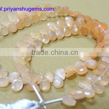 Peach Moonstone Faceted Pear