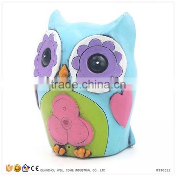 Resin Color Owl Ornaments Money Saving Box for Kids