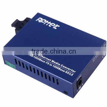 10/100/1000Base-T to 1000Base-SX single mode fiber optic media converter