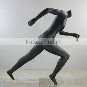 Female Running sport mannequin muscle mannequin without head matt balck