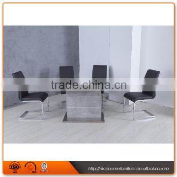 New Desgin Extension Stainless Steel Marble Dining Table Set
