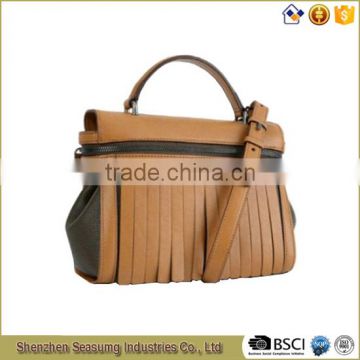 Hot Sale Fringe PU handbag with Long Shoulder Strap