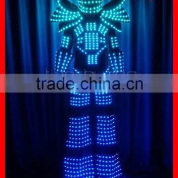 high quality LED jumping suit stilt walker led robot costume
