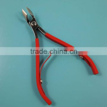 FTQ-001 stainless steel rubber plastic handle long sharp tip nail nipper