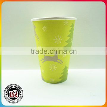 12oz Disposable Christmas Single Wall Paper Cups