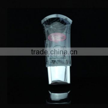30ml Empty transparent super flat cosmetic plastic tube for oil free foundation