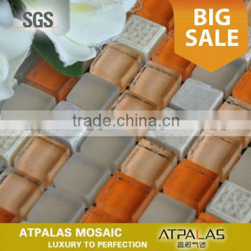 Stone Glass Tile - frosted glass and stone mosaic tile, glass mix stone mosaic tile ESSZGS076