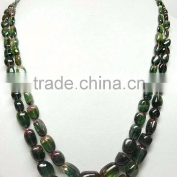 #SZZ Top Quality Natural Plain Tumble Beads Necklace Tourmaline