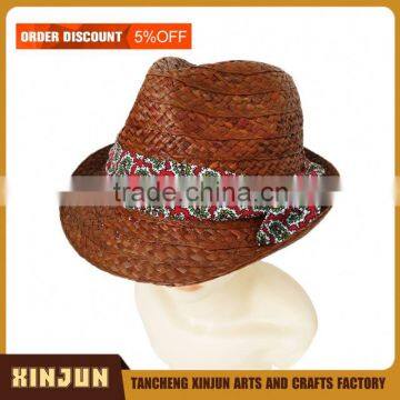 CUSTOM GENUINE EMBROIDERY PANAMA STRAW HAT