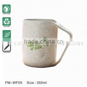 LFGB food grade natural biodegradable wheat fiber drinkware mugs