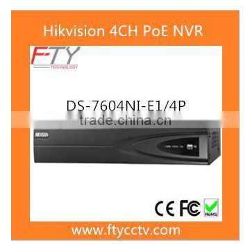 Hivision Best Selling DS-7604NI-E1/4P 4CH HDMI 6MP High Resolution NVR H.264 IP Camera