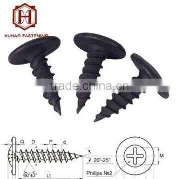 hardness black wafer head sharp point self tapping screw 8x1/2''