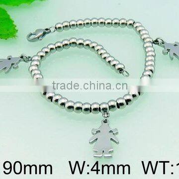 New design Lovely boy and girl fashion stainless steel bracelet fitness bracelet