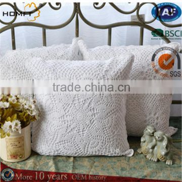 white color Crochet cushion /cotton pillow