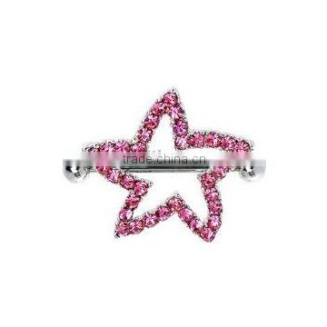 fashion diamond star body piercing nipple jewelry nipple rings