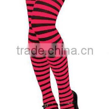 Red And Black Stripes Thigh High Stockings
