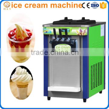 Desktop three dead stainless steel soft ice cream machine for sale